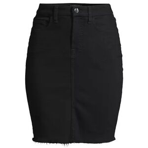 New JEN7 For All Mankind Women’s Stretch Jean Denim Frayed Pencil Skirt Black 00